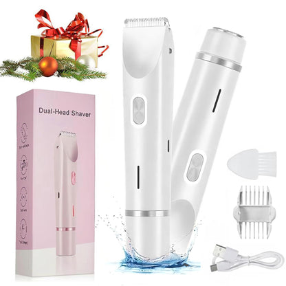 Flawless Glide 2-in-1 Womens Electric Shaver - Rechargeable, Dual-Head, Wet & Dry Hair Removal for Face & Body